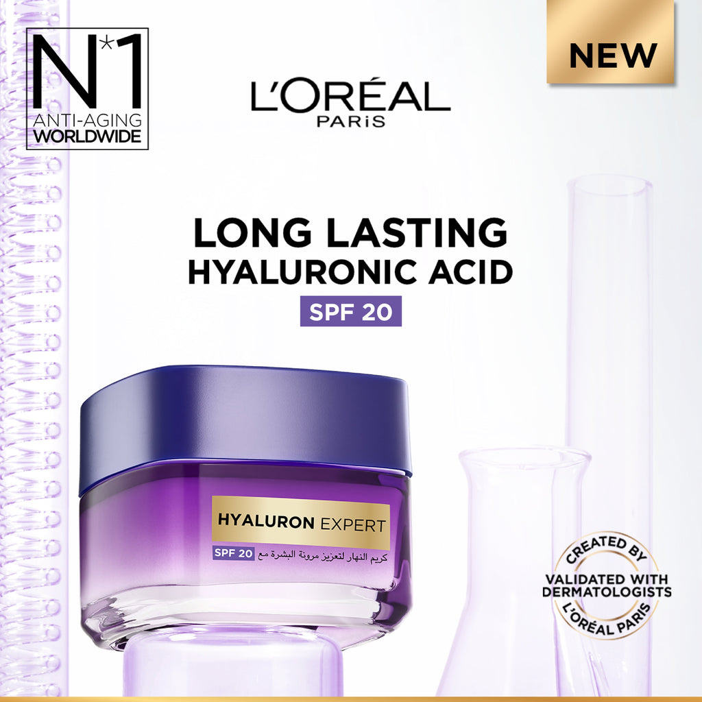 Hyaluron Expert, Replumping and Moisturizing Day Cream, against Fine Lines, for Intense Hydration, with Hyaluronic Acid and SPF 20