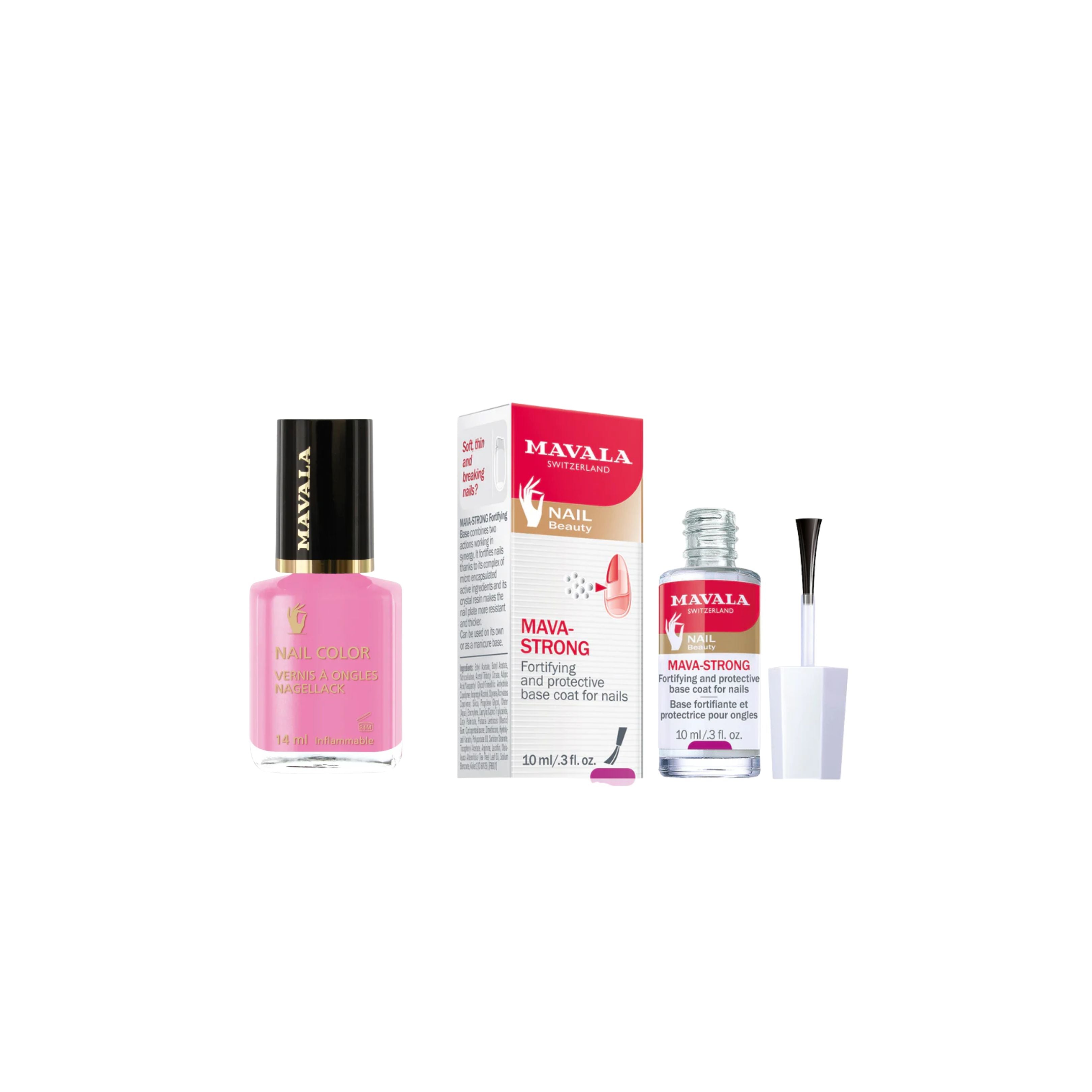 Mava-Strong, fortifying and protective base coat for nails + Nail Polish