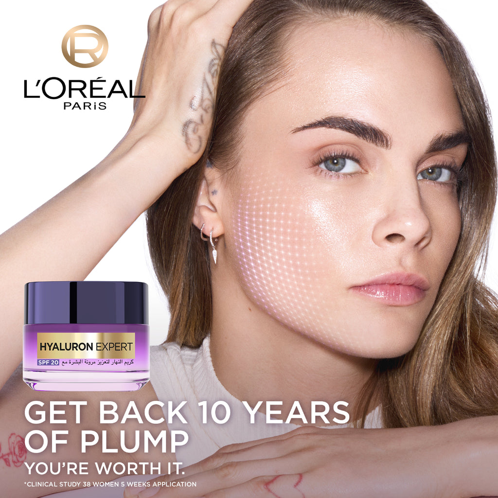 Hyaluron Expert, Replumping and Moisturizing Day Cream, against Fine Lines, for Intense Hydration, with Hyaluronic Acid and SPF 20